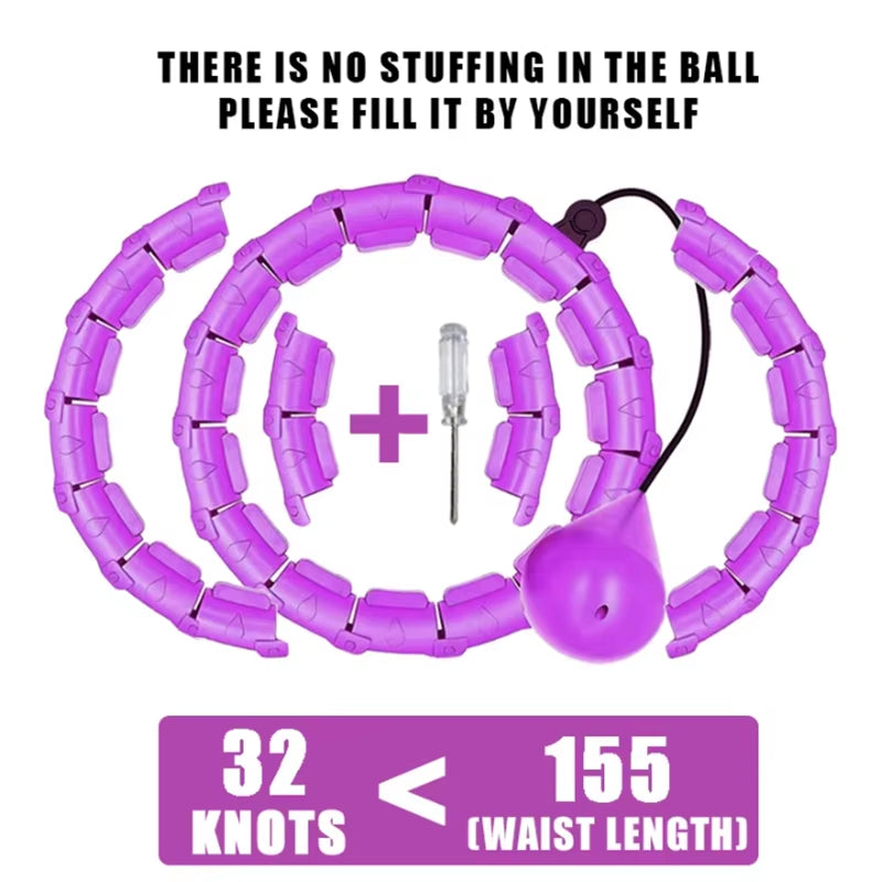 Weighted Exercise Hoop for Adults Weight Loss Knots Infinity Fitness Hoop with Extra Links 2 in 1 Adjustable and Detachable