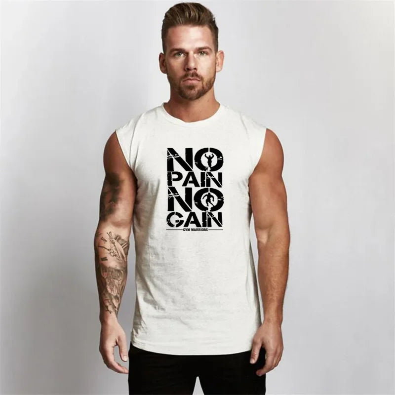 Gym Clothing Compression Vest Fitness Mens Tank Top Cotton Bodybuilding Stringer Tanktop Muscle Singlet Workout Sleeveless Shirt