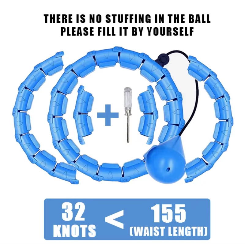 Weighted Exercise Hoop for Adults Weight Loss Knots Infinity Fitness Hoop with Extra Links 2 in 1 Adjustable and Detachable