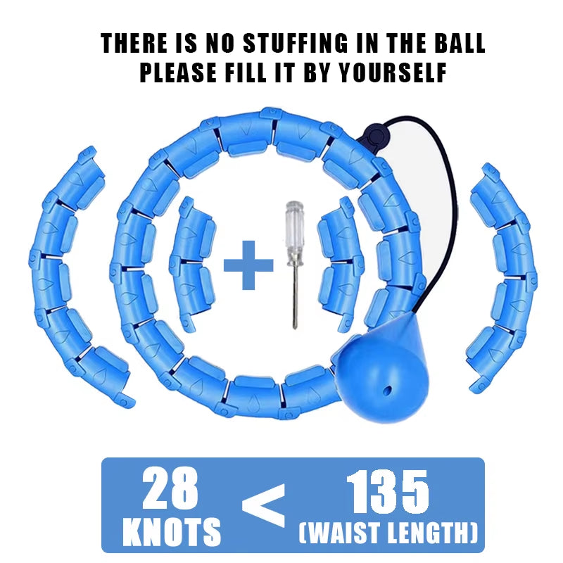 Weighted Exercise Hoop for Adults Weight Loss Knots Infinity Fitness Hoop with Extra Links 2 in 1 Adjustable and Detachable