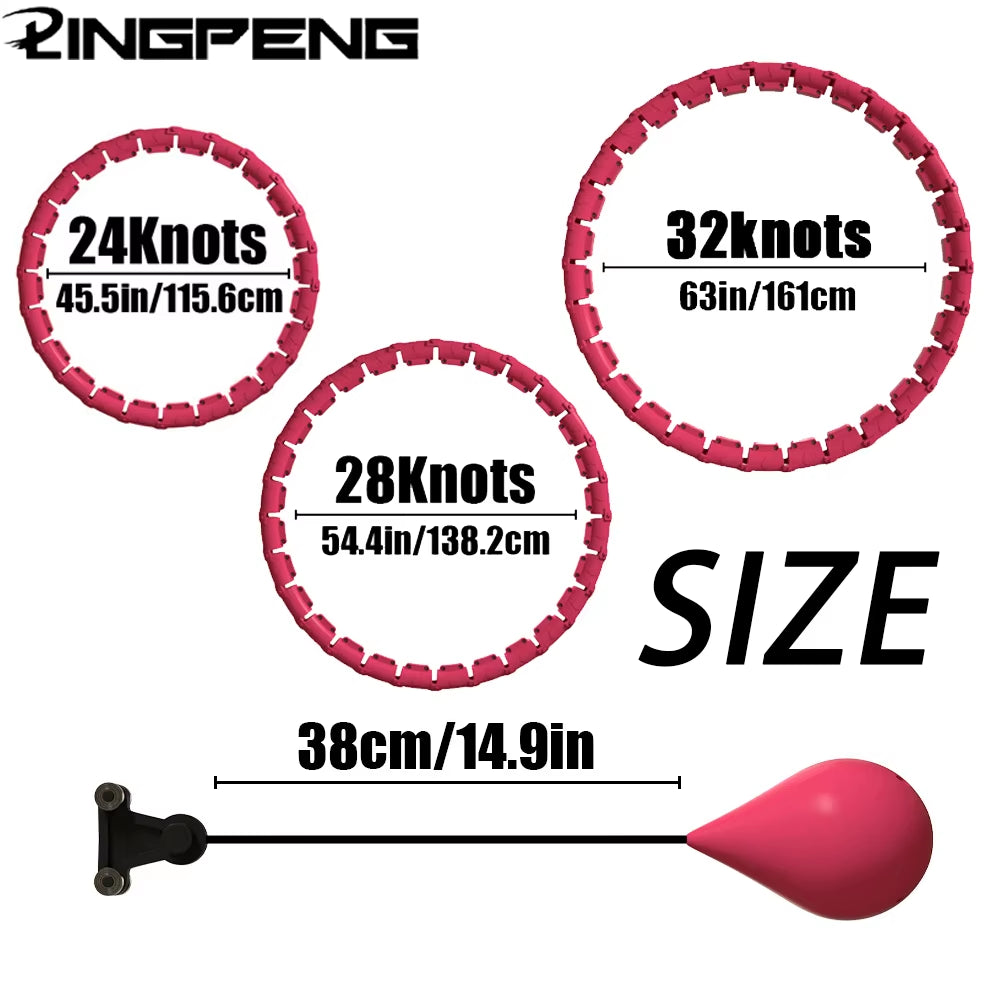 Weighted Exercise Hoop for Adults Weight Loss Knots Infinity Fitness Hoop with Extra Links 2 in 1 Adjustable and Detachable