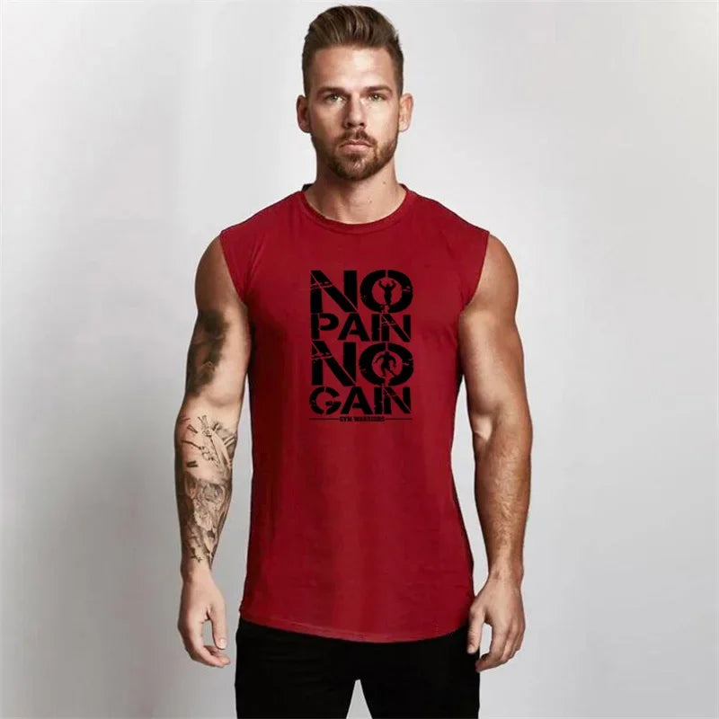 Gym Clothing Compression Vest Fitness Mens Tank Top Cotton Bodybuilding Stringer Tanktop Muscle Singlet Workout Sleeveless Shirt