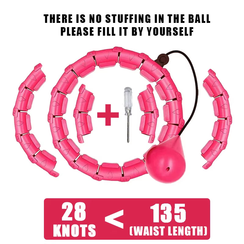 Weighted Exercise Hoop for Adults Weight Loss Knots Infinity Fitness Hoop with Extra Links 2 in 1 Adjustable and Detachable