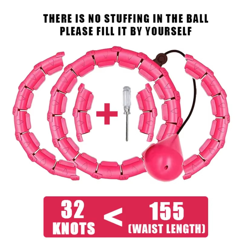 Weighted Exercise Hoop for Adults Weight Loss Knots Infinity Fitness Hoop with Extra Links 2 in 1 Adjustable and Detachable