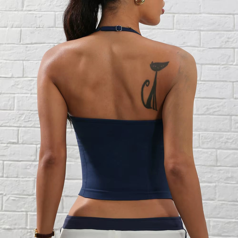 Adjustable Strappy Gym Top Backless Gym Clothes Women Scrunch Bra Removable Cups Yoga Tank Workout Outfits Tops Sports Vest