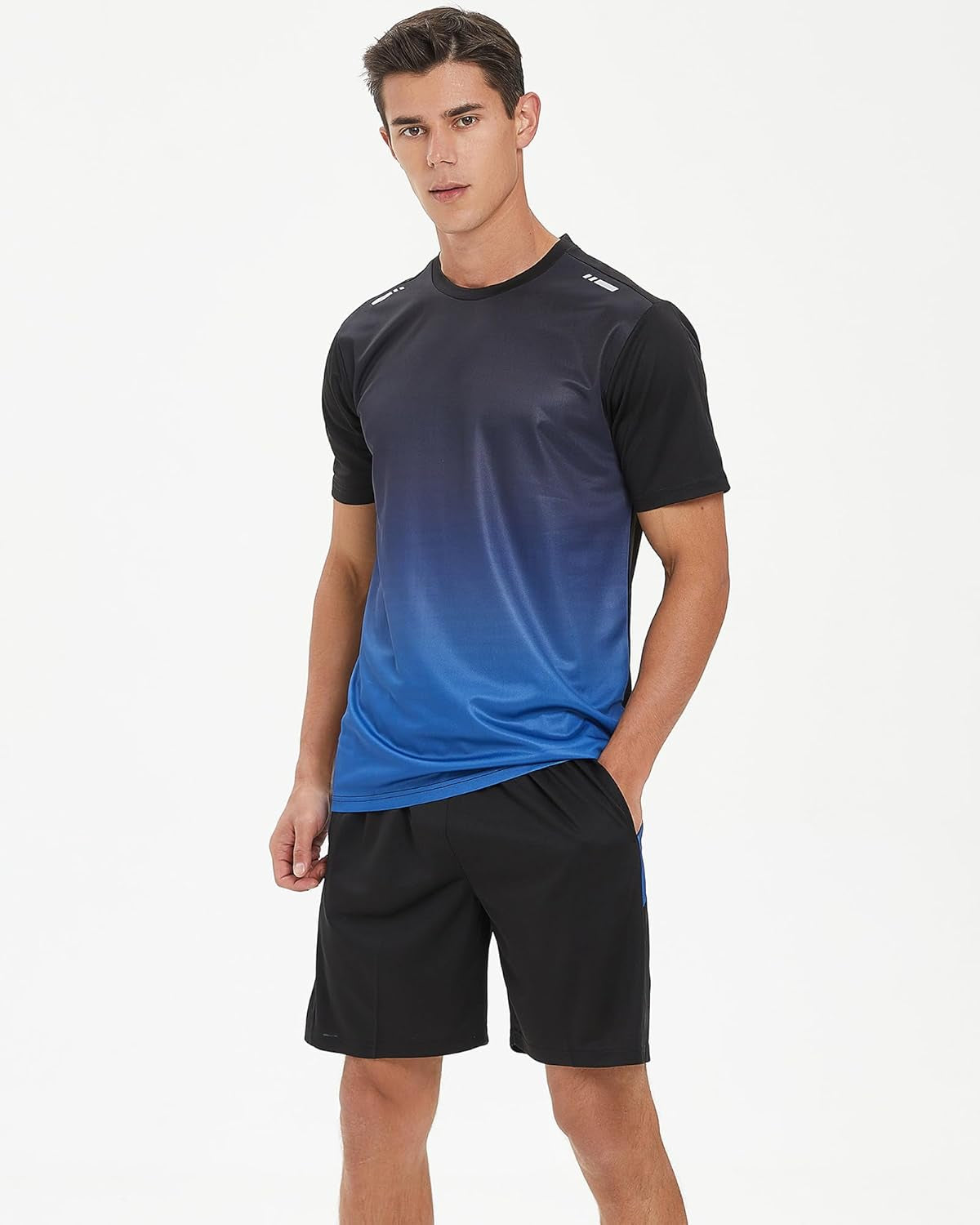 BOOMCOOL Gym Clothes for Men Workout Shirts Sets Outfits 3 Pack for Running Foot