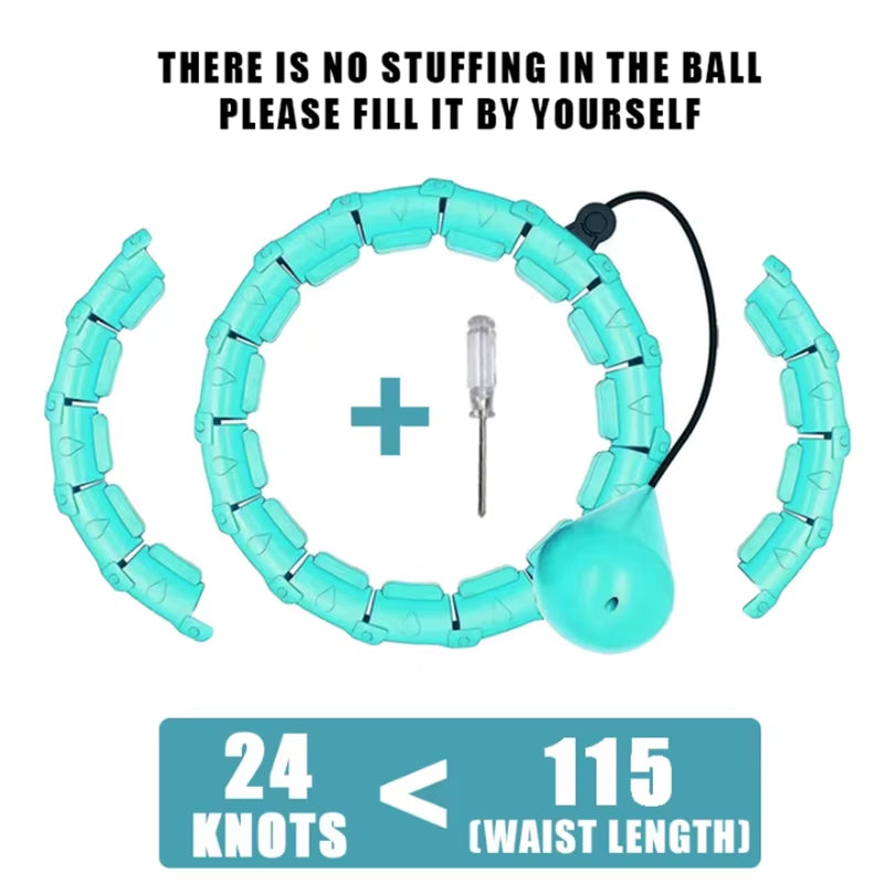 Weighted Exercise Hoop for Adults Weight Loss Knots Infinity Fitness Hoop with Extra Links 2 in 1 Adjustable and Detachable