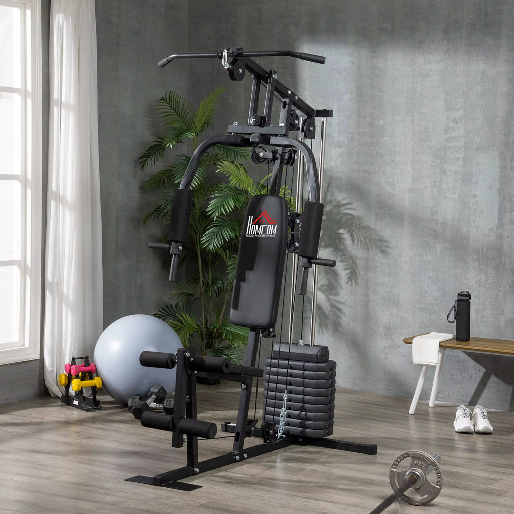 Multi Gym with Weights, Multifunction Home Gym Machine with 45Kg Weight Stack for Full Body Workout and Strength Training